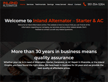 Tablet Screenshot of inlandalternators.com